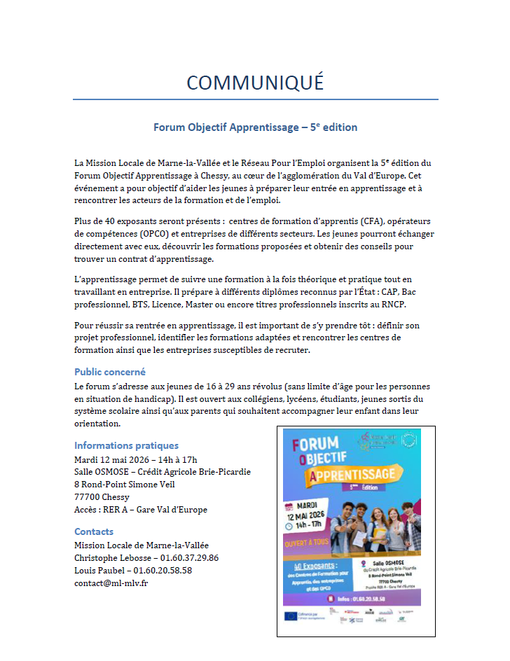 FORUM OBJECTIF APPRENTISSAGE 2026