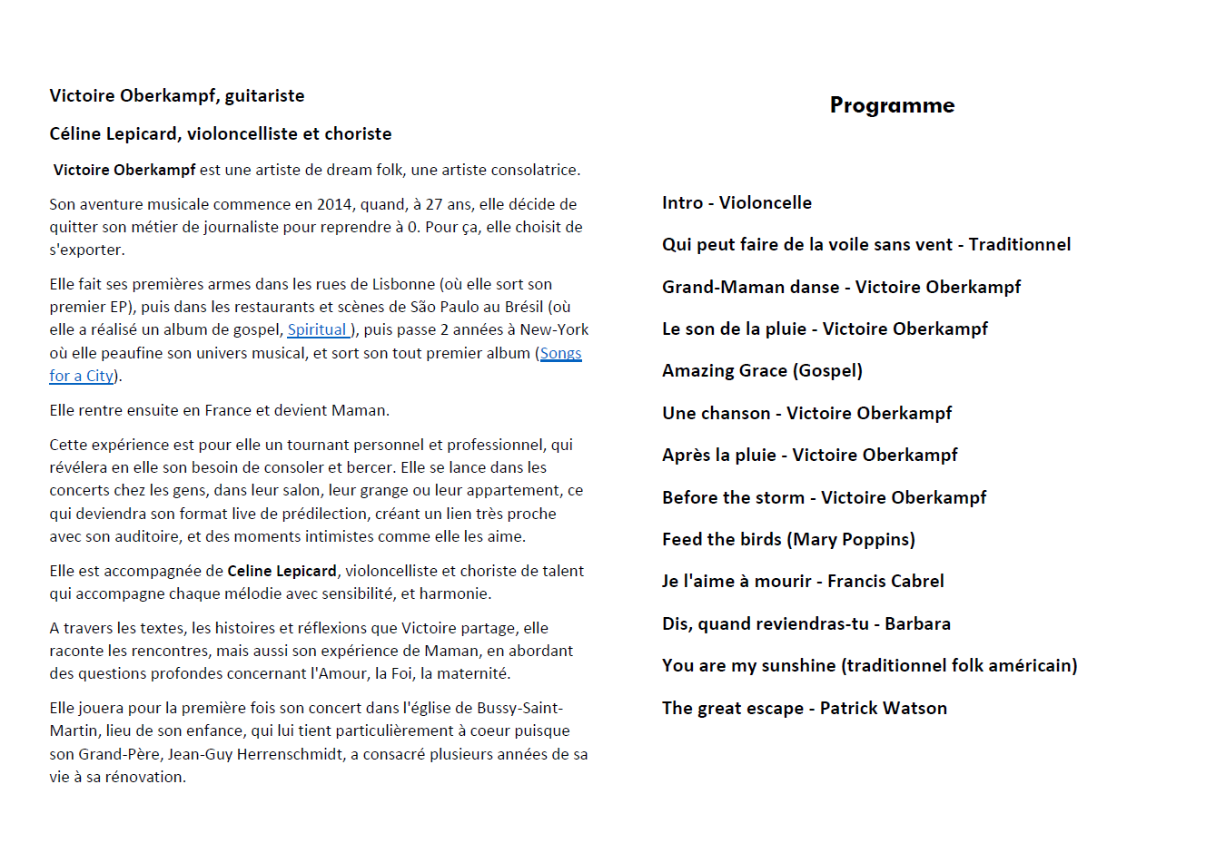 programme rencontres musicales